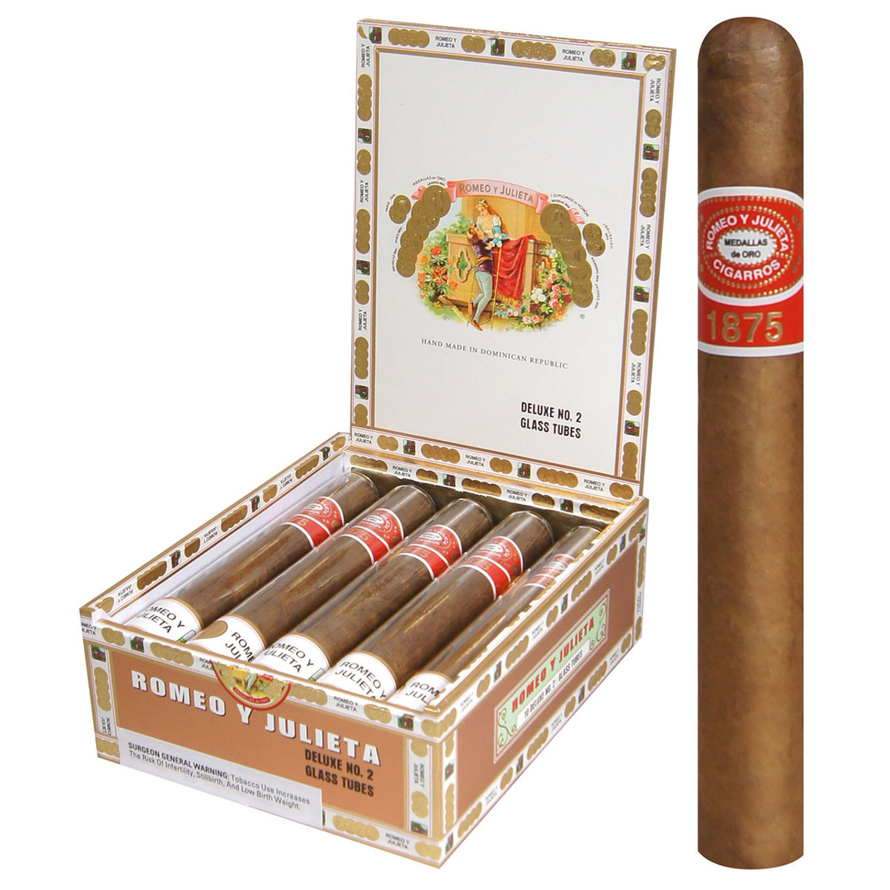 Romeo y Julieta 1875 Deluxe No. 2 Glass Tubes 10 Điếu