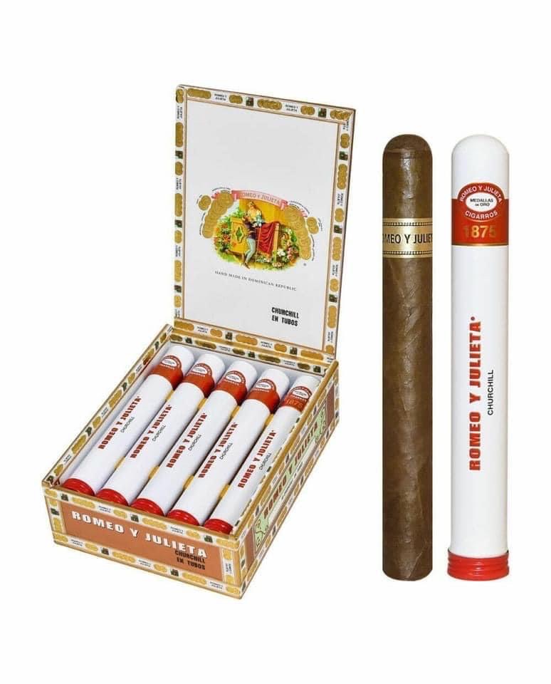 Romeo Y Julieta 1875 Churchill En Tubos Hộp 10 Điếu